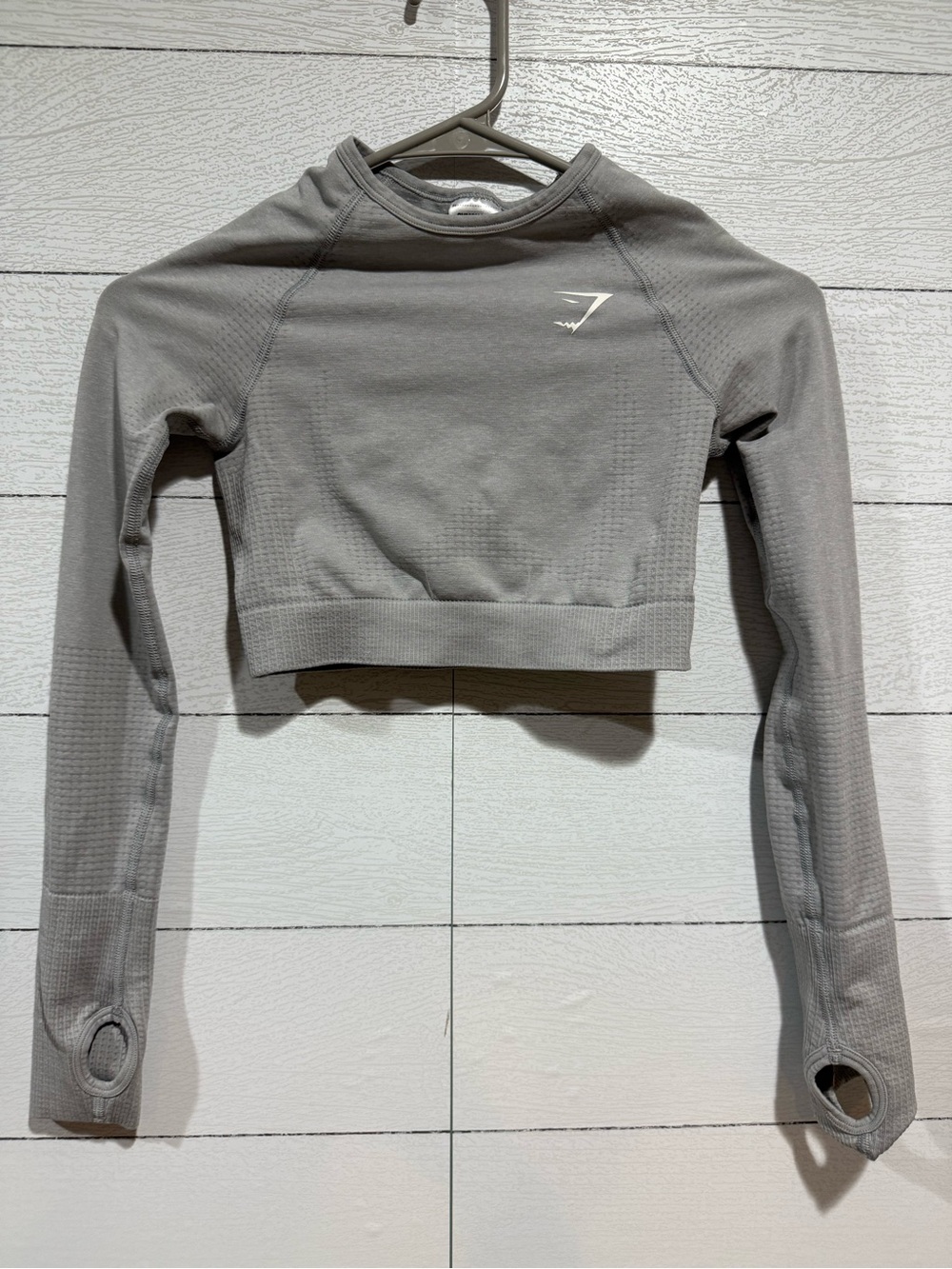 Gymshark Grey Cropped Long Sleeve XS